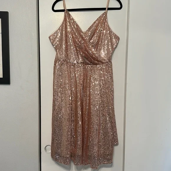 Grace Karin Dresses | Grace Karin Pink Sequin Spaghetti Strap Cocktail Dress | Color: Pink | Size: Xxl | Hamull33's Closet
